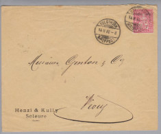 Heimat SO Solothurn 1882-02-14 Brief Zu# 46 Faserpapier - Lettres & Documents