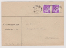 Heimat SO Olten 1940-01-10 Brief Portofreiheit Gr#552 Kinderkrippe - Franchise