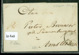 POSTHISTORIE * BRIEFOMSLAG 3 STUIVER STEMPEL Naar AMSTERDAM  (10.203) - ...-1852 Vorläufer