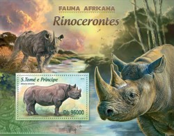 S. Tome&Principe. 2013 Rhinoceros. (204b) - Rhinocéros
