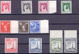 1961 QATAR Definitive El-Sheikh Ahmed Bin Ali Al-Thani Complete Set 11 Values MNH - Qatar