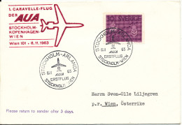 Sweden Cover First Flight Austrian Airlines Stockholm - Wien 6-11-1963 - Lettres & Documents