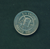 ICELAND  -  1981  1k  Circulated Coin - Island