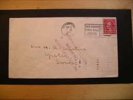 Enveloppe Tp Franklin, Cachet Stamford (Connecticut) Nov 23 - 7 AM 1927, Flamme Croix Rouge,, Mail Early For Christmans - Storia Postale