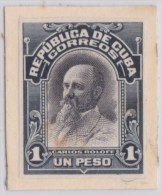 1910-81 CUBA. REPUBLICA. 1910. 1$ CARLOS ROLOFF. Ed.188. IMPERFORATED CARDBOARD PROOF. POLAND. - Neufs