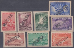 1936-160 CUBA. REPUBLICA. 1936. Ed.294-301 CENTENARIO DE MAXIMO GOMEZ. MUESTRA. PAPEL PEGADO. - Unused Stamps