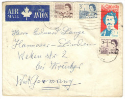 CANADA - 1970 - Louis Riel + 1 + 5 + 3 - Airmail - Viaggiata Da Kelowna Per Hannover, Germany - Airmail