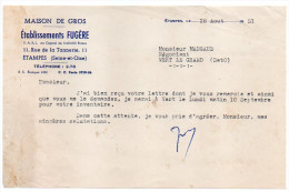 1951--Courrier à En-tête--Ets FUGERE--Maison De Gros à Etampes--91  Pour VERT-LE-GRAND--91 - Unclassified