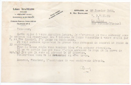1952--Courrier à En-tête  --ARPAJON--91--Notaire Léon DANLOS  9, Rue Dauvilliers - Non Classés