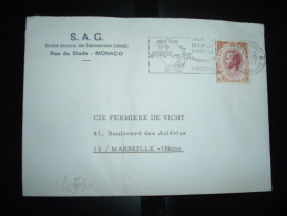 LETTRE TP 0,50 OBL.MEC.9-10-1971 MONTE CARLO + S.A.G. Société Anonyme Des Etablissements GARINO - Brieven En Documenten