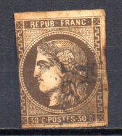 5/ France  : N° 47 E Bordeaux Oblitéré R Relié , Cote : 500,00 € , Disperse Belle Collection ! - 1870 Emission De Bordeaux