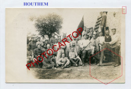 HOUTHEM-Quartier-Carte Photo Allemande-Guerre 14-18-1WK-BELGIQUE-BELGIEN-Feldpost- - Comines-Warneton - Komen-Waasten