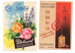 Carte Parfumée Sketch Molinard Habanita (2 Cartes) - Vintage (until 1960)