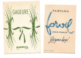 Carte Parfumée Gageure Forvil Les Yeux Doux (2 Cartes) - Oud (tot 1960)