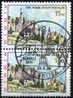 Turkish Cyprus 1975 - Mi. 12 O [pair], Fortress Saint Hilarion In Girne | Tourism - Usati