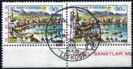 Turkish Cyprus 1975 - Mi. 15 O [pair], Girne Port | City View | Tourism - Used Stamps