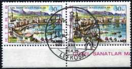 Turkish Cyprus 1975 - Mi. 15 O [pair], Girne Port | City View | Tourism - Gebraucht