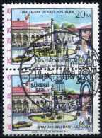 Turkish Cyprus 1975 - Mi. 13 O [pair], Atatürk Square In Lefkosa | City View | Tourism - Used Stamps