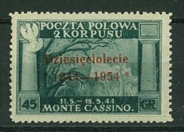 GOVERNO POLACCO DI LONDRA - SERIE 4  NUOVO SENZA GOMMA - FIRMATI - ANNO 1954 - SOPRASTAMPA CARMINIO - Andere & Zonder Classificatie