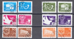 Rumänien; Portomarken; 1974; Michel 119/124 O; Briefkasten; Postbote; Posthorn - Portofreiheit