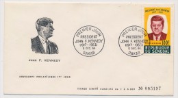 SENEGAL => FDC - 100F Président Kennedy - 1964 - Dakar - Sénégal (1960-...)