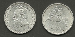 LITHUANIA Litauen 1936 Silbermünze Silver Coin - Lituania