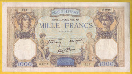 BILLET FRANCAIS - 1000 Francs Cérès Et Mercure 21.3.1940 TB+ - 1 000 F 1927-1940 ''Cérès Et Mercure''