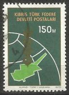 Turkish Cyprus 1975 - Mi. 22 O,  Culture | Cyprus Map | Globe | Freedom Of Cyprus - Oblitérés