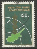 Turkish Cyprus 1975 - Mi. 22 O,  Culture | Cyprus Map | Globe | Freedom Of Cyprus - Oblitérés