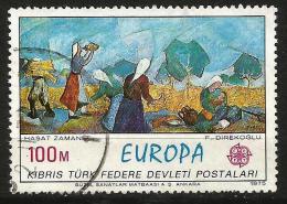 Turkish Cyprus 1975 - Mi. 24 O, "Harvest Time" By F. Direkoglu | Paintings | Europa (C.E.P.T.) - Used Stamps