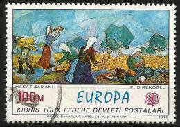 Turkish Cyprus 1975 - Mi. 24 O, "Harvest Time" By F. Direkoglu | Paintings | Europa (C.E.P.T.) - Used Stamps