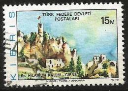 Turkish Cyprus 1976 - Mi. 37 O, Saint Hilarion Fortress, Girne | Castles | Tourism | Paintings - Used Stamps