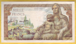 BILLET FRANCAIS - Lot De 2 Billets 1000 Francs Déesse Déméter 6.5.1943 SUP+ - 1 000 F 1942-1943 ''Déesse Déméter''