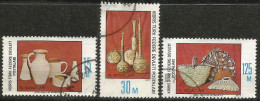 Turkish Cyprus 1977 - Mi. 43-45 O, Handcraft | Jugs | Vases | Baskets - Used Stamps