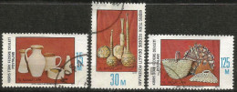 Turkish Cyprus 1977 - Mi. 43-45 O, Handcraft | Jugs | Vases | Baskets - Gebraucht