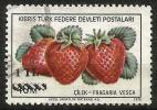 Turkish Cyprus 1979 - Mi. 67 O, Strawberry (Fragaria Vesca) | Fruits | Plants (Flora) | Overprint - Gebraucht