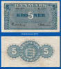 1946 DENMARK  5 KRONER  KRAUSE 35b GOOD / FINE CONDITION - Danemark