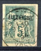 Alexandrie 1902-03 Sage N. 5 C. 5 Verde Scuro Sovrastampato 2° Tipo NON DENTELLATO USATO. Non Catalogato Da Y&T - Otros & Sin Clasificación