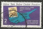 Turkish Cyprus 1979 - Mi. 71 O, Postage Stamp And Map Of Cyprus |  Europa (C.E.P.T.) 1979 - History Of The Post - Gebruikt