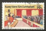 Turkish Cyprus 1984 - Mi. 154 O,  First Anniversary Of Republic | Parliament | Deputies - Usati