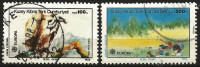 Turkish Cyprus 1986 - Mi. 179-80 O, Griffon Vulture (Gyps Fulvus) | Birds Of Prey | Litter On Cypress Landscape | CEPT - Used Stamps