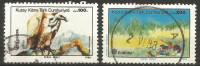 Turkish Cyprus 1986 - Mi. 179-80 O, Griffon Vulture (Gyps Fulvus) | Birds Of Prey | Litter On Cypress Landscape | CEPT - Used Stamps