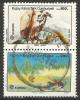 Turkish Cyprus 1986 Mi 179-80 O [pair], CEPT, Griffon Vulture (Gyps Fulvus), Birds Of Prey | Litter On Cypress Landscape - Usados