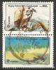 Turkish Cyprus 1986 Mi 179-80 O [pair], CEPT, Griffon Vulture (Gyps Fulvus), Birds Of Prey | Litter On Cypress Landscape - Gebraucht