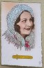 Cp Photo Fond Rose PC 5971 Portrait Femme FILLE Fete Catherine Decor Fantaisie Buste Col Et COIFFE  Ajoutis Paillettes - Saint-Catherine's Day