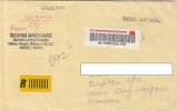 C.V. RAMAN-PHYSICIST, RAJIV GANDHI, STAMPS ON REGISTERED COVER, 2011, INDIA - Lettres & Documents