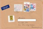AMOUNT 4, PHOTOGRAPHS FEDERATION, GYMNASTICS FEDERATION, STAMPS ON REGISTERED COVER, 1999, LUXEMBOURG - Storia Postale