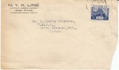 Japan Sc#196, 10s Blue 1926-37 Issue On 'N.Y.K. Line' Ship Company Cover To Santa Barbara California USA - Covers & Documents