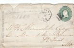 Sc#U82 3-cent Washington Green, Postal Stationery Issue C1870-71, Mailed Mobile Alabama To St. Louis Missouri - ...-1900