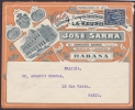 1911-H-45 CUBA REPUBLICA. 1911. 5c AGRAMONTE CARTA ILUSTRADA DE FARMACIA SARRA A PARIS, FRANCIA. - Cartas & Documentos